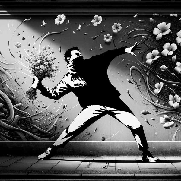 Flower throw - Banksy