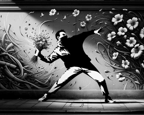 Flower throw - Banksy