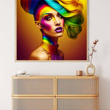 AB Diamond Painting - Frau mit Regenbogenfrisur - gedruckt in Ultra-HD - AB Diamond, Abstrakt, Menschen, Neu eingetroffen, Quadratisch