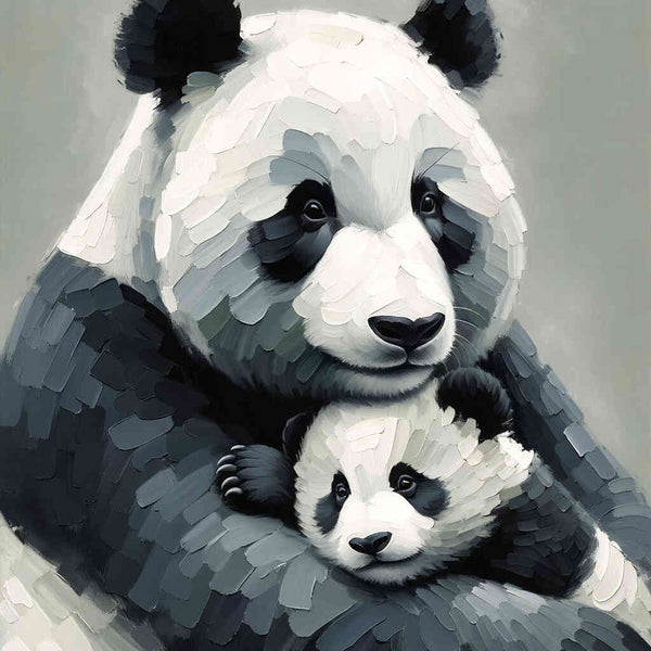 Panda mother with child - Paint by Numbers