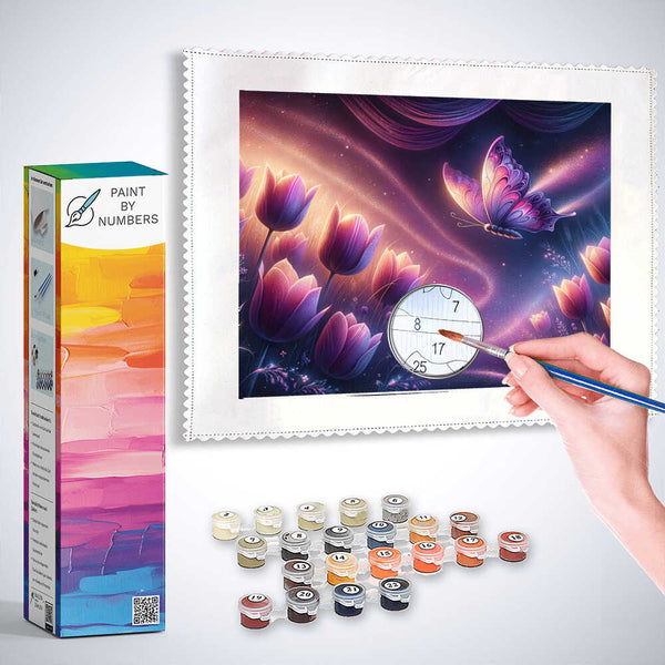 Paint by Numbers - Tulips and butterfly