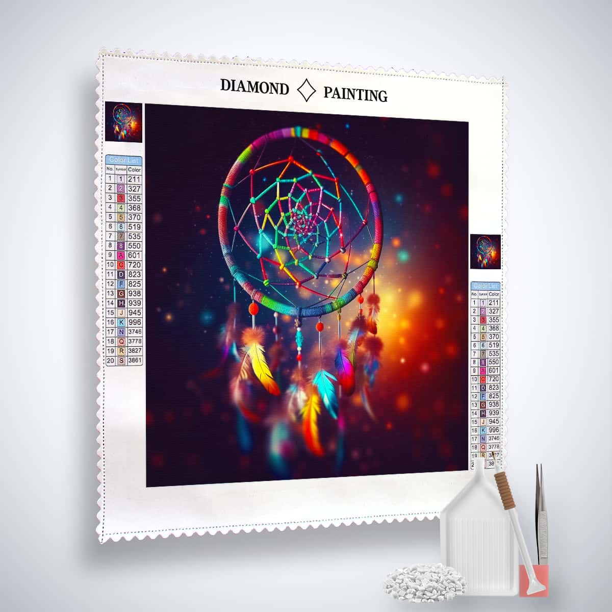 Diamond Painting Kit - Dream Catcher Colorful Design with Paint by Numbers Tools