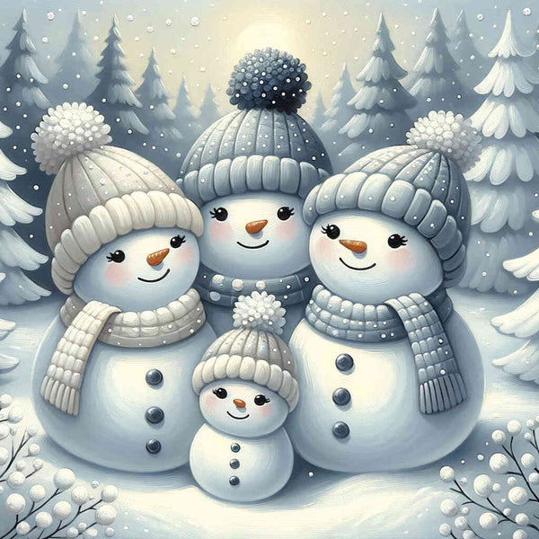 Snowman family - Paint by Numbers