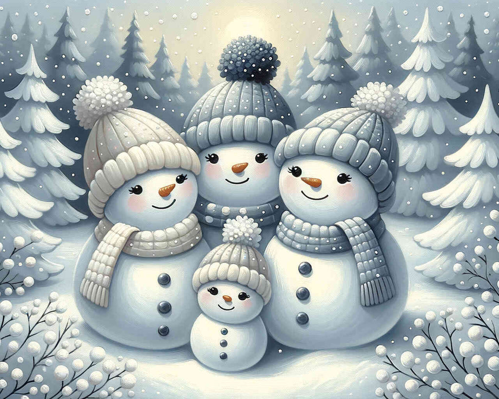 Snowman family - Paint by Numbers