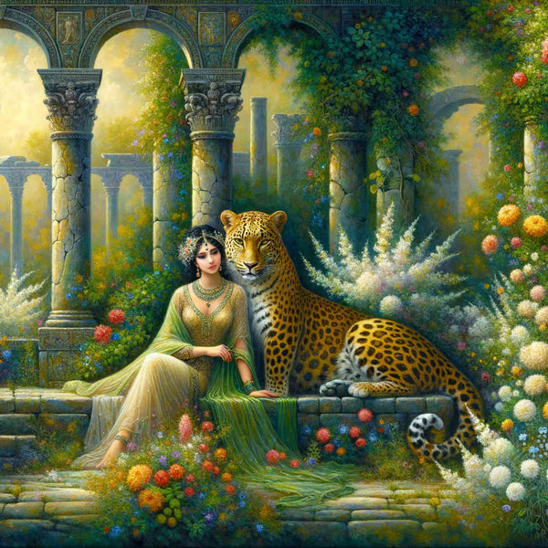 Woman with leopard - Paint by Numbers