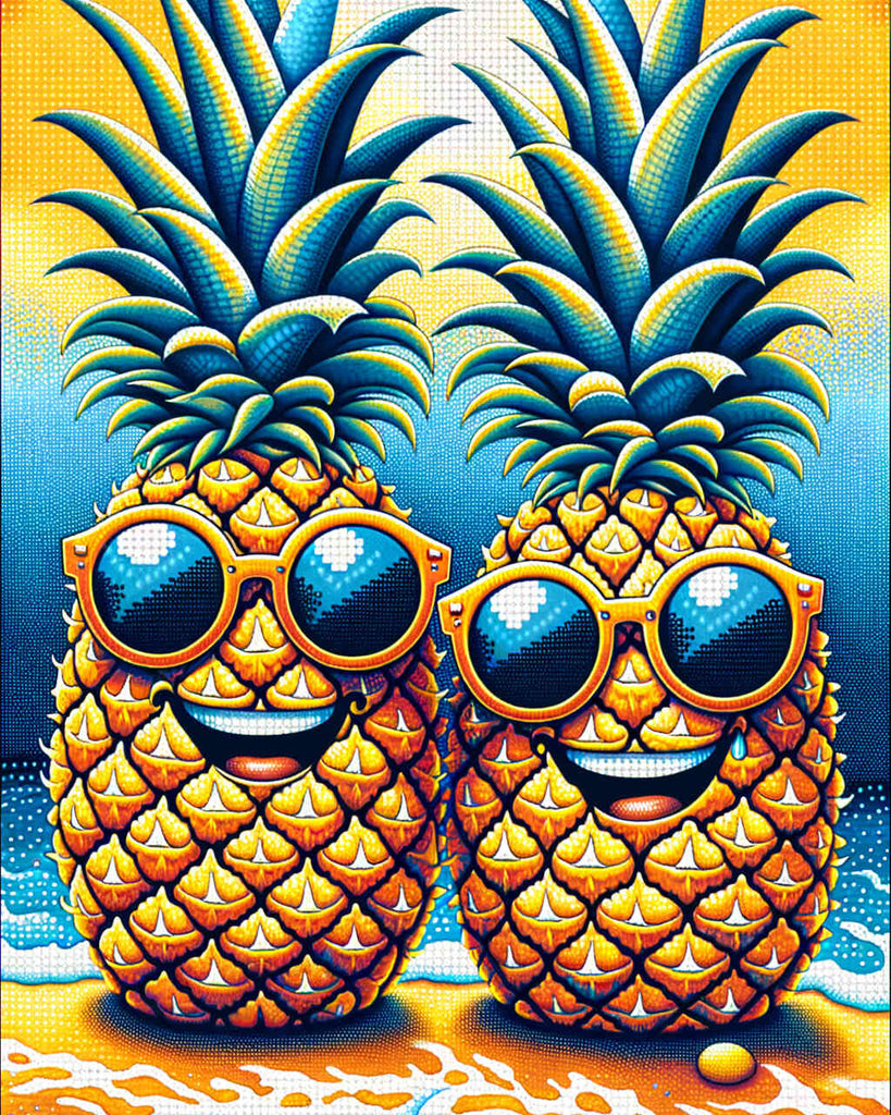 Paint by Numbers - Pineapple with sunglasses