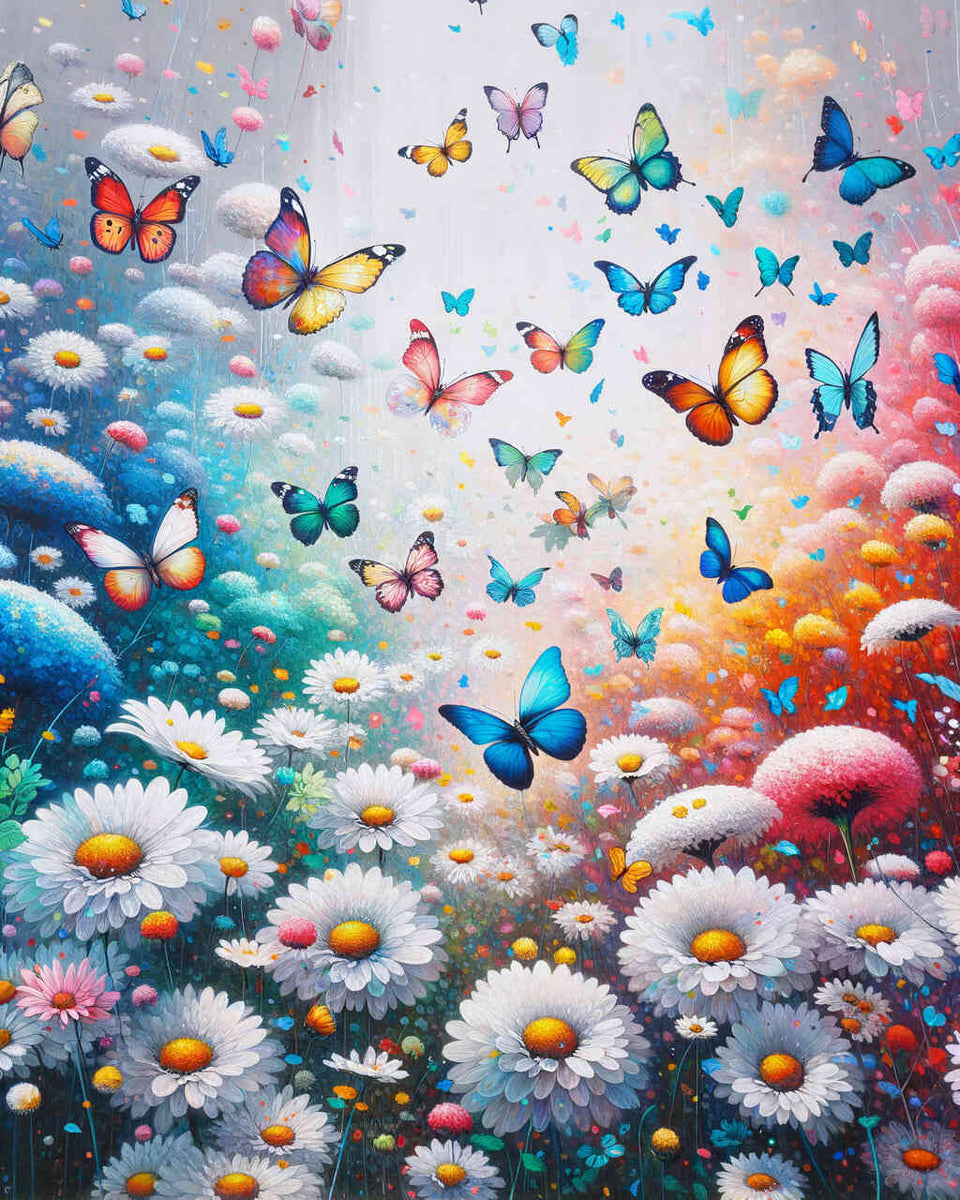 Paint by Numbers - Margerites Colorful Butterflies