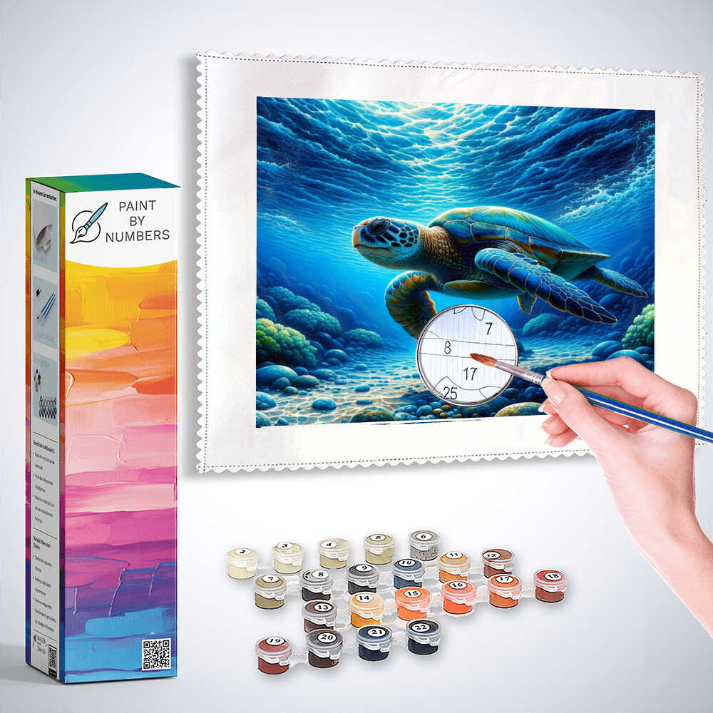 Paint by Numbers - Turtles at Sea Bottom