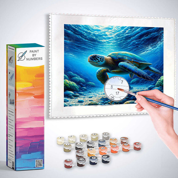 Paint by Numbers - Turtles at Sea Bottom