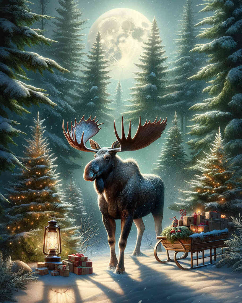 Paint by Numbers - Winter moose