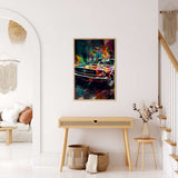 AB Diamond Painting - Colorful Car Design on Display by Paint by Numbers in Modern Room Setting