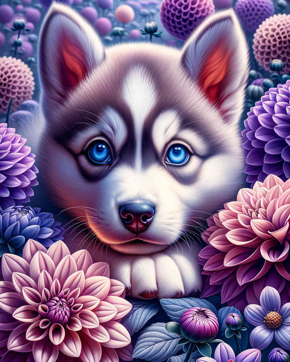 Paint by Numbers - Husky, puppy