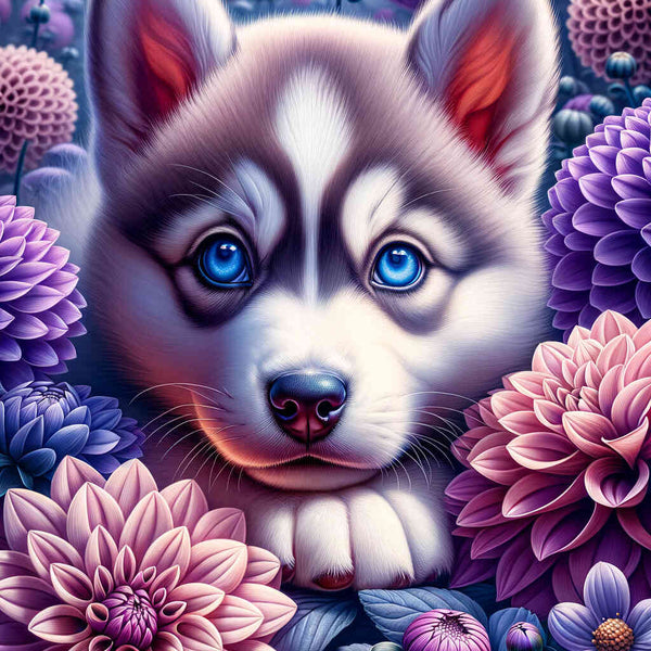 Paint by Numbers - Husky, puppy