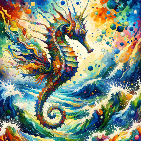 Seahorse, seabed colorful - Paint by Numbers