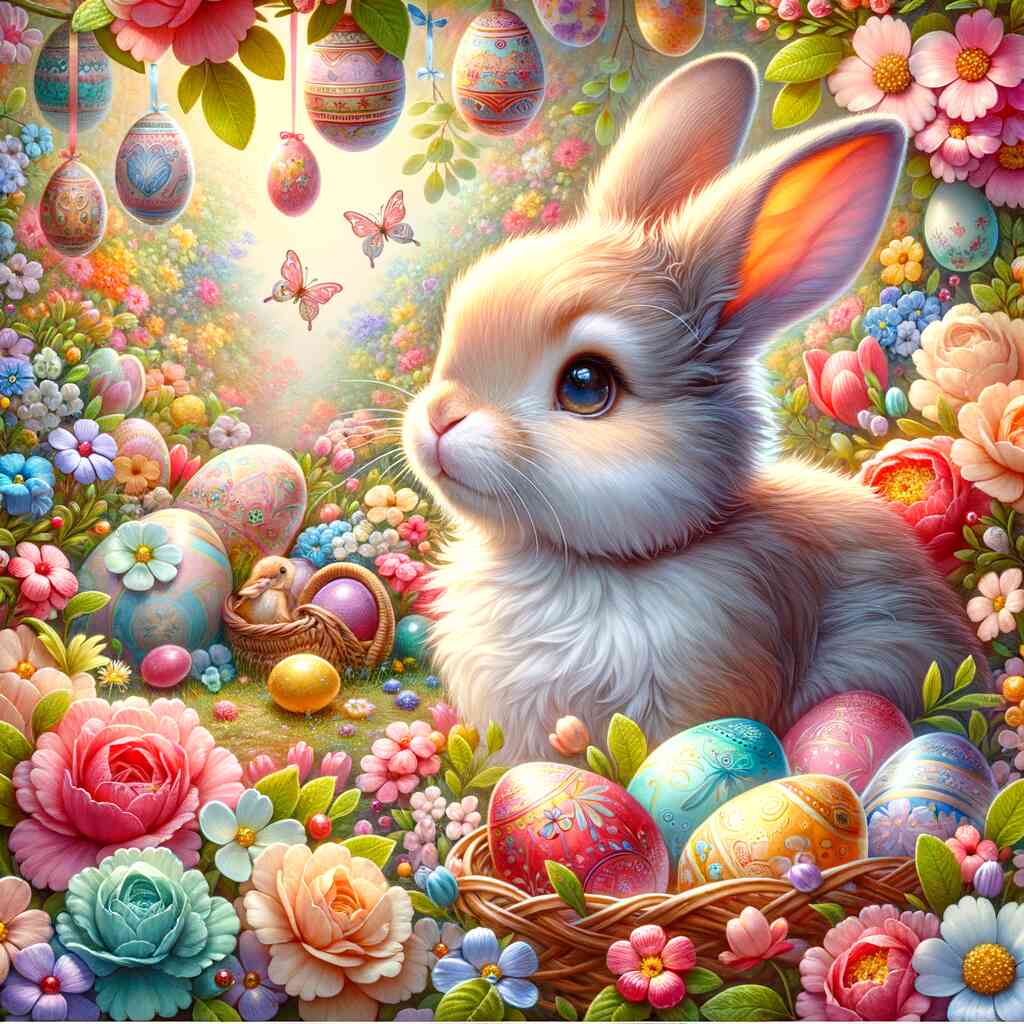 Paint by Numbers - Easter bunny looks out