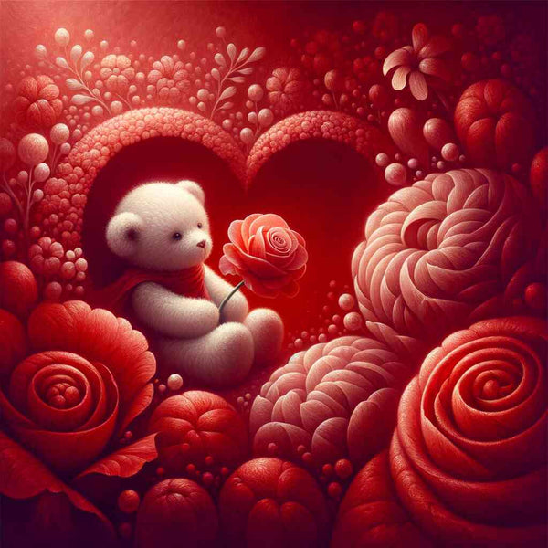 Paint by Numbers - Teddy Rose and Heart
