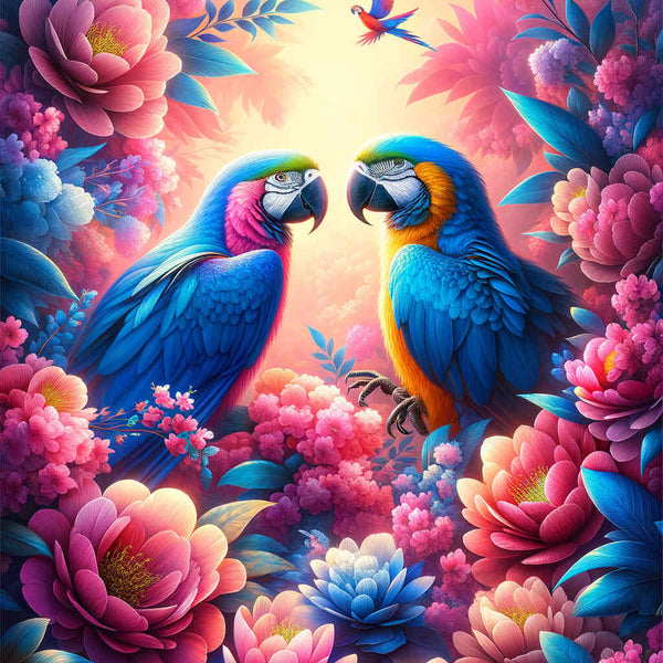 Paint by Numbers - Parrots in Rosa Tree