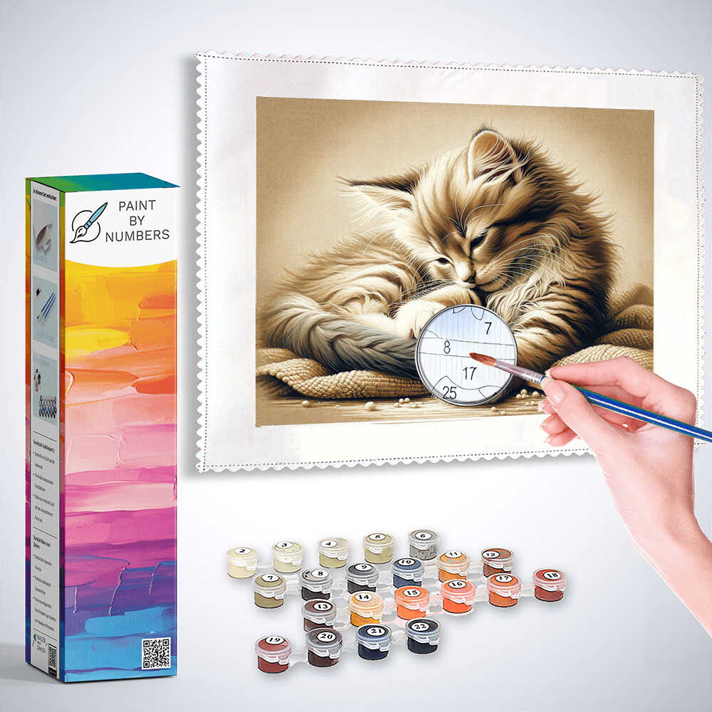 Paint by Numbers - Cat preening