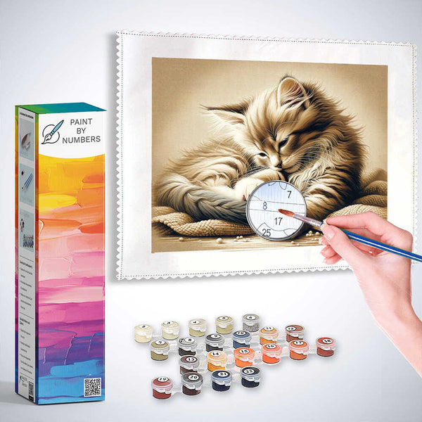 Paint by Numbers - Cat preening