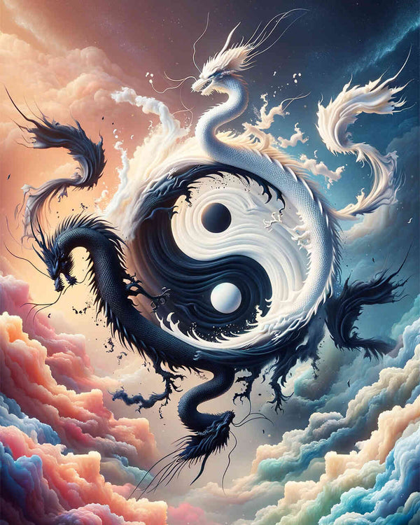 Paint by Numbers - Jing and Jang Dragon