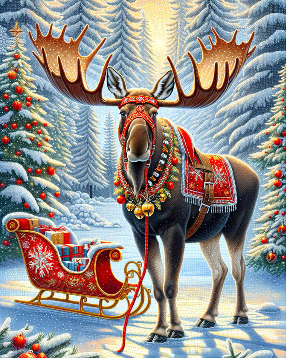 Paint by Numbers - Christmas Elk