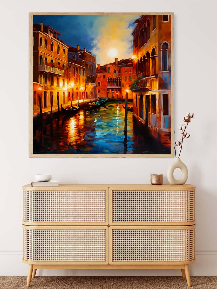Malen nach Zahlen - Venedig Abstrakt - hochwertige Leinwand - 170523, Neu eingetroffen, Quadratisch, Sehenswürdigkeit, Stadt, Venedig