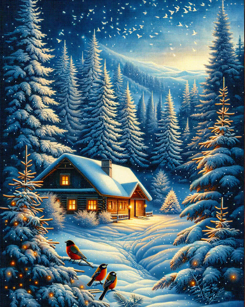 Paint by Numbers - House in Snowy Firs
