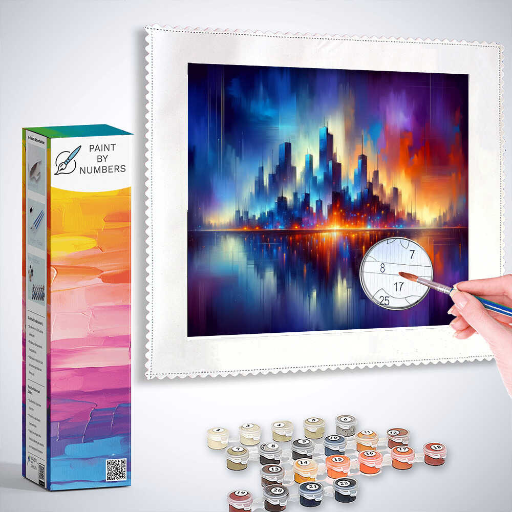 Paint by Numbers - Abstract city, Skyline