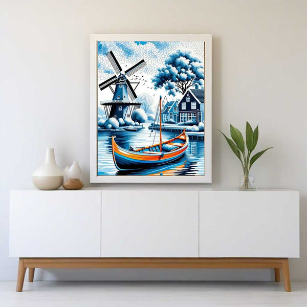 Paint by Numbers - Windmill and Boat