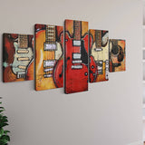 Malen nach Zahlen 5 teilig - Fünf Gitarren - hochwertige Leinwand - multi5, neue_bilder