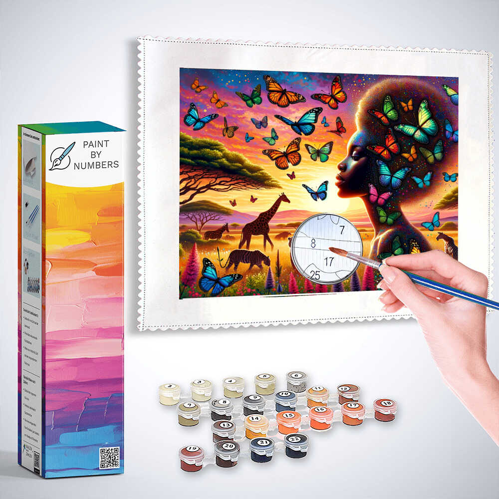 Paint by Numbers - Beauty with butterflies
