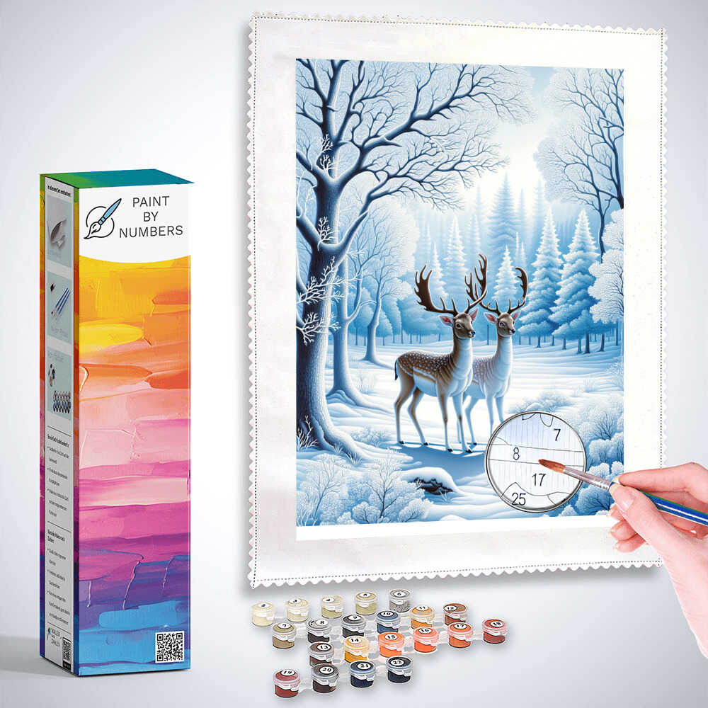 Deer in winter - Paint by Numbers