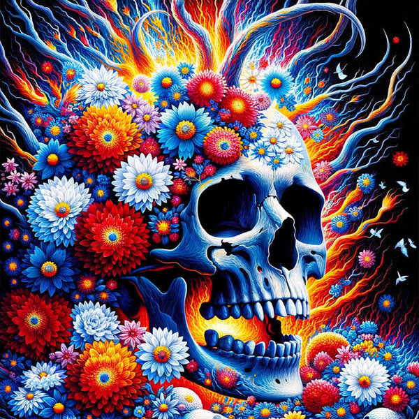 Paint by Numbers - Dead Head with Flowers