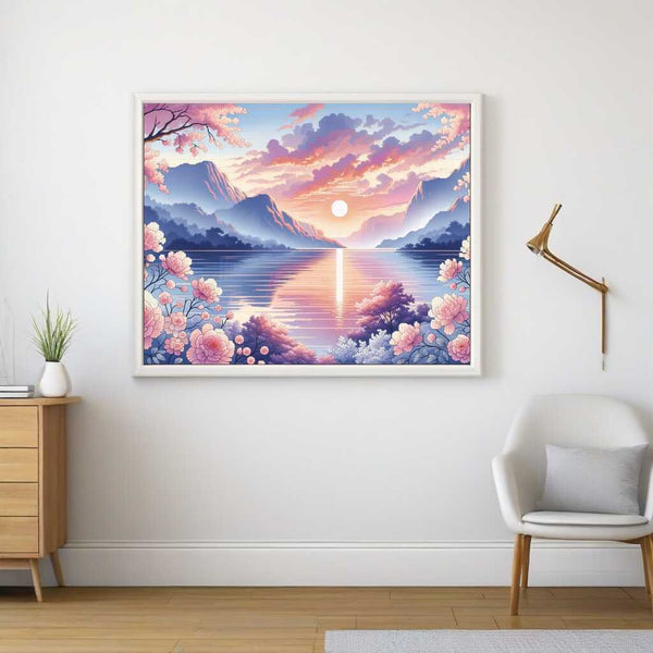 Paint by Numbers - Romantic lake, mountains