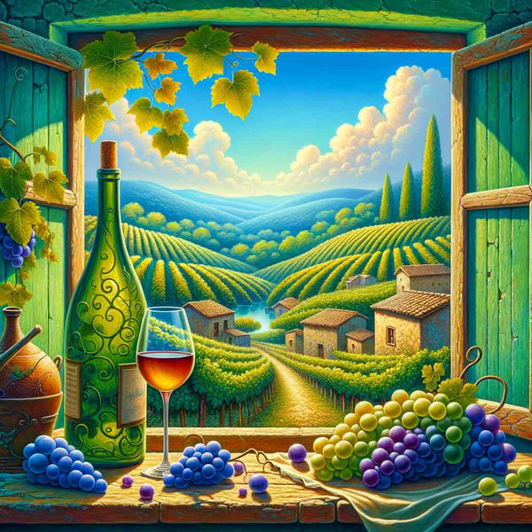 Paint by Numbers - Window View of Vineyard