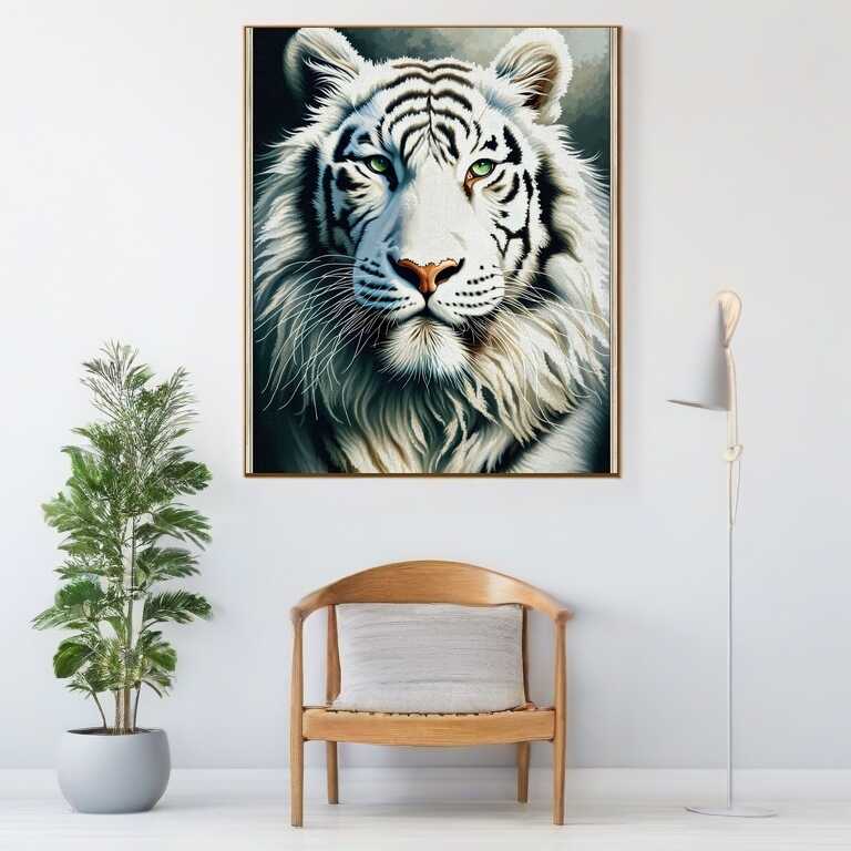 Paint by Numbers - White tiger, portrait