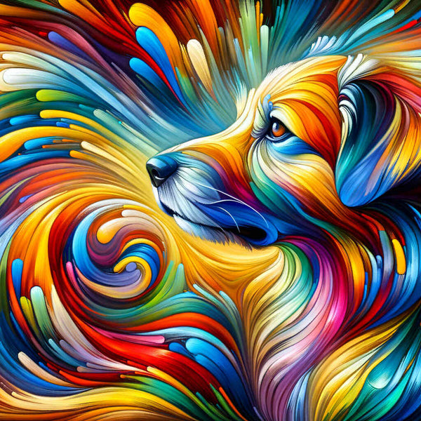 Dog in profile, Abstract - Paint by Numbers