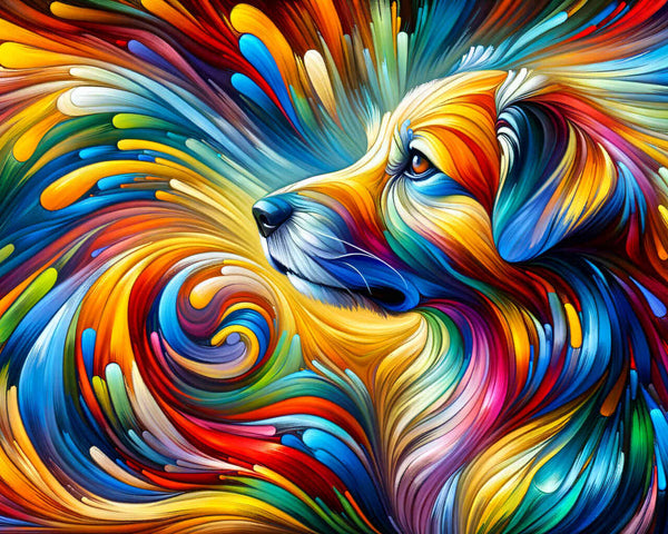 Dog in profile, Abstract - Paint by Numbers