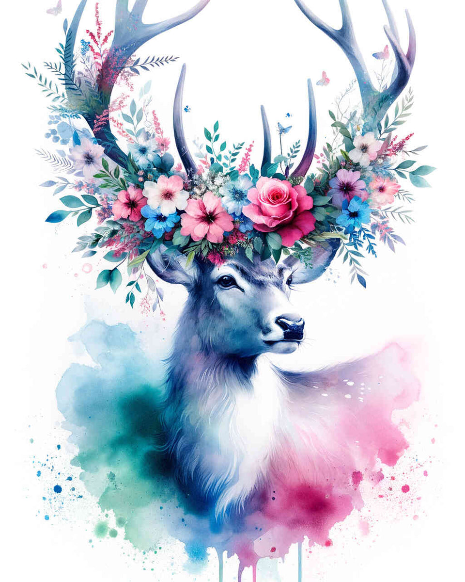 Paint by Numbers - Deer on white background