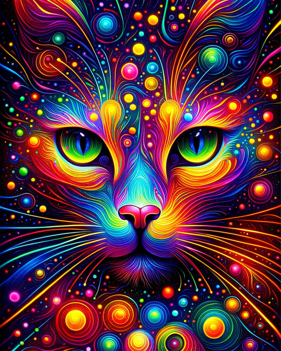 Paint by Numbers - Neon Cat