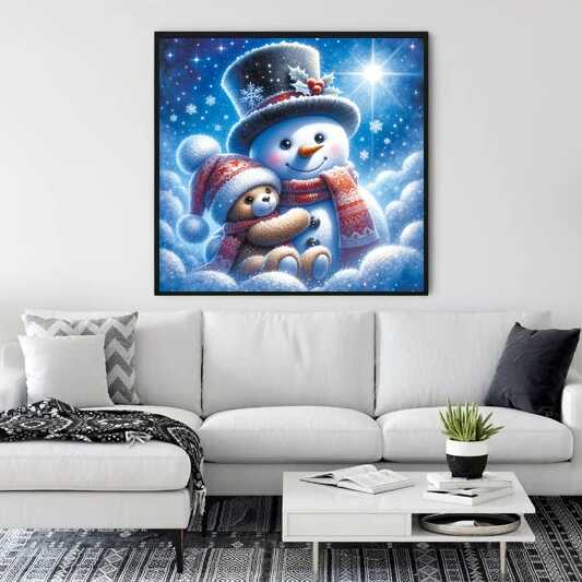 Paint by Numbers - Snowman and teddy bear