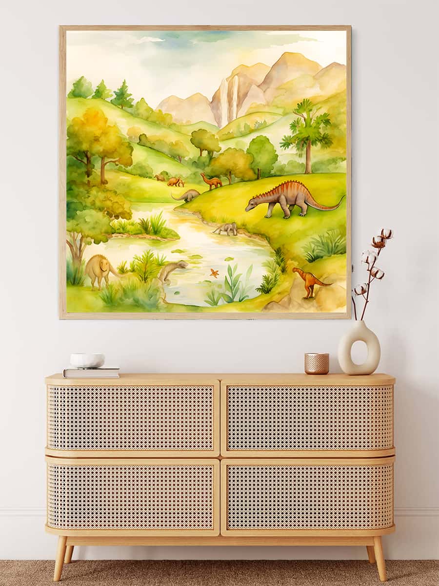 Diamond Painting - Prähistorische Dinosaurier - gedruckt in Ultra-HD - Dinosaurier, Neu eingetroffen, Quadratisch