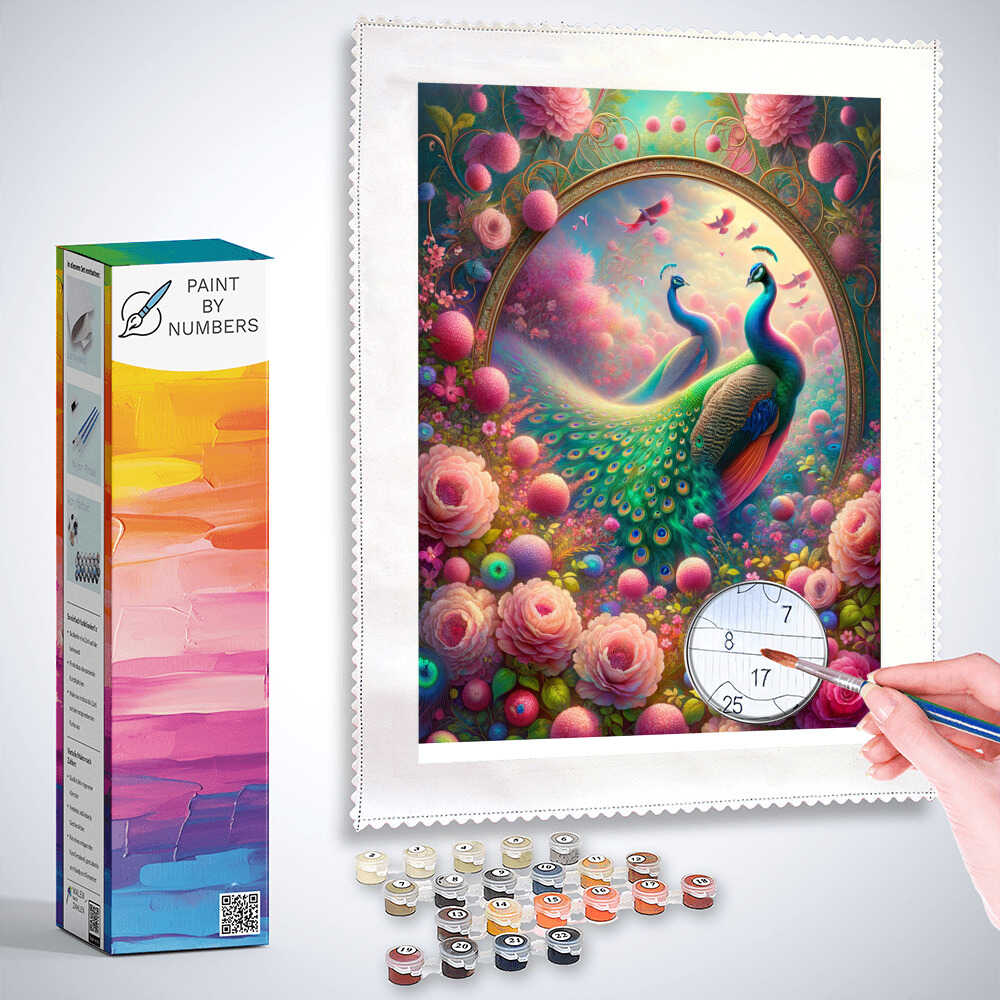 Paint by Numbers - Flowery Garden Peacock