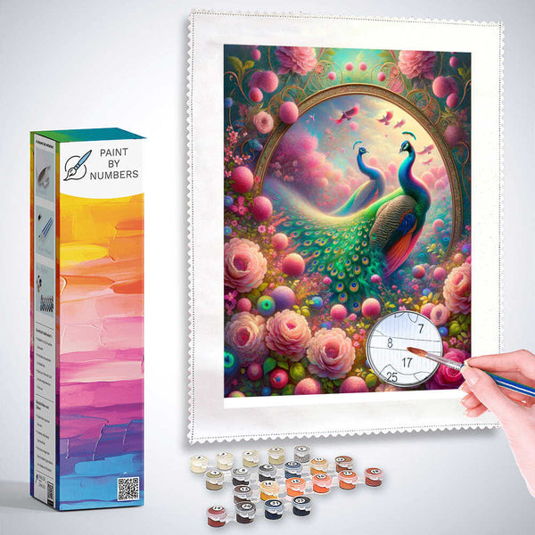 Paint by Numbers - Flowery Garden Peacock
