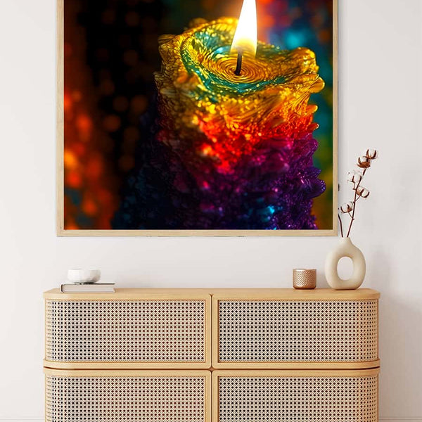 AB Diamond Painting - Brennende Kerze - gedruckt in Ultra-HD - AB Diamond, Abstrakt, Neu eingetroffen, Quadratisch