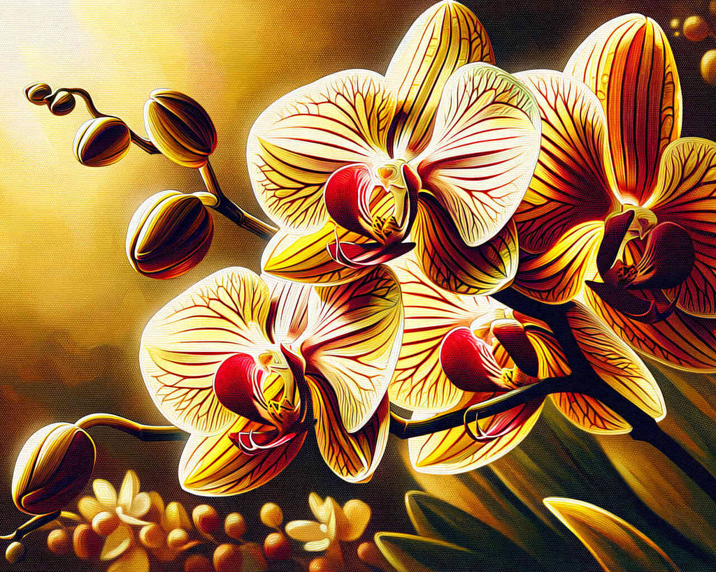 Paint by Numbers - Orchid in Yellow