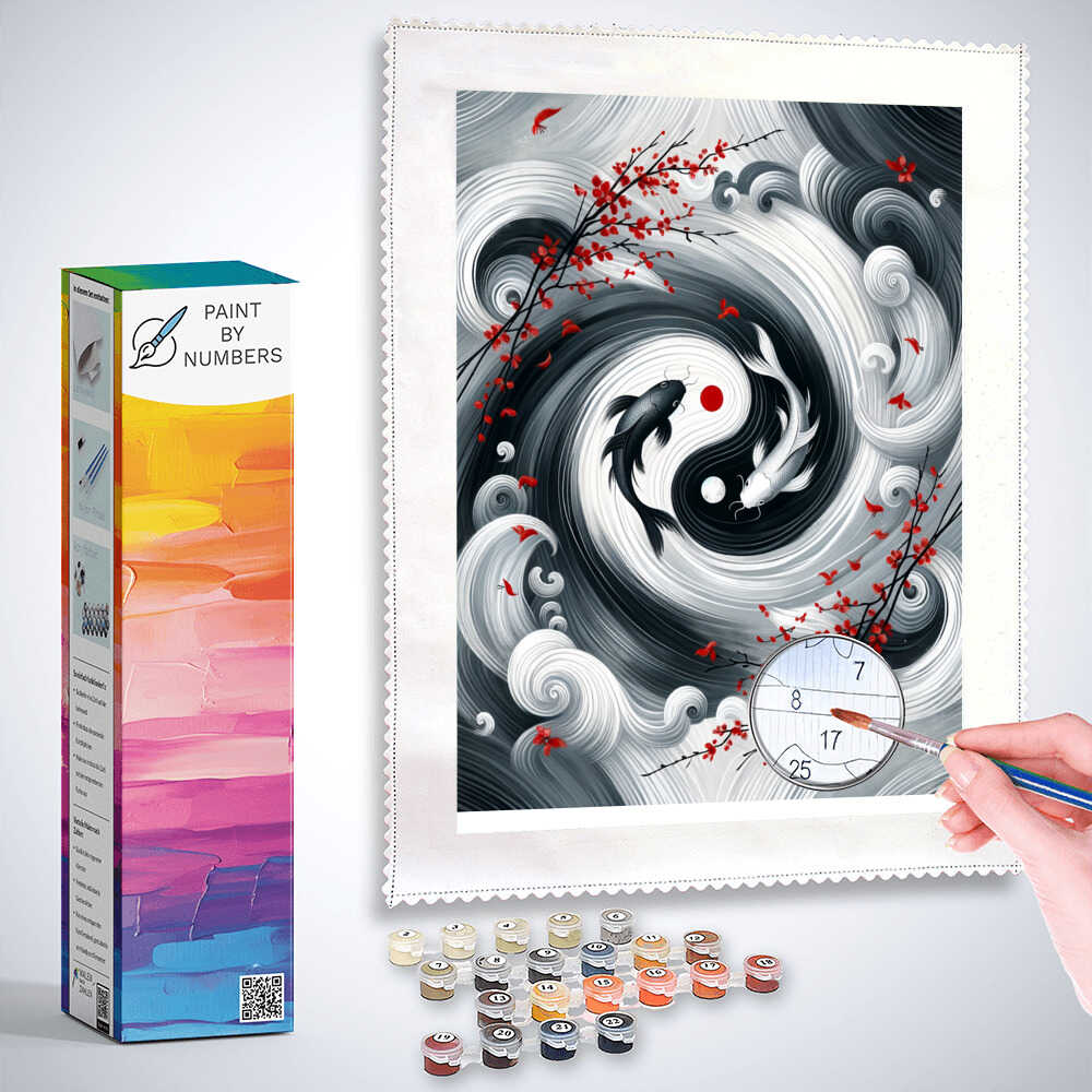 Paint by Numbers - Black and white fish