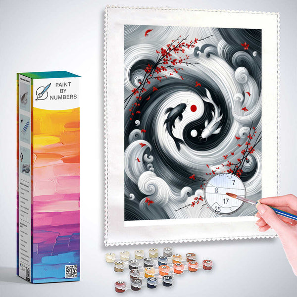 Paint by Numbers - Black and white fish