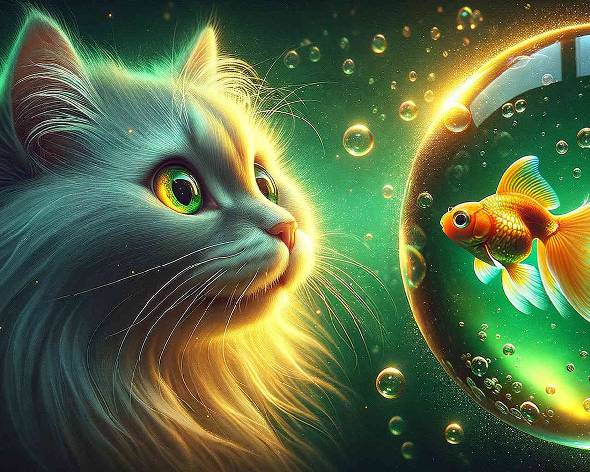 Paint by Numbers - Cat and goldfish