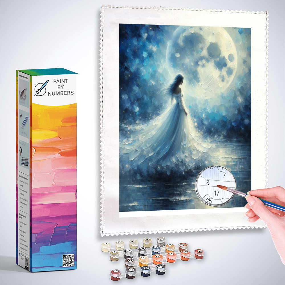 Woman in White Dress - Paint by Numbers